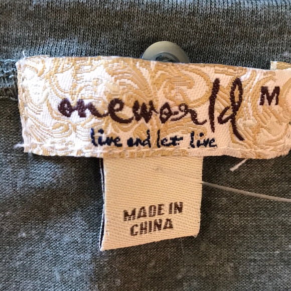 ONE WORLD DARK BLUE Blouse /sweater with scarf M - Picture 4 of 5